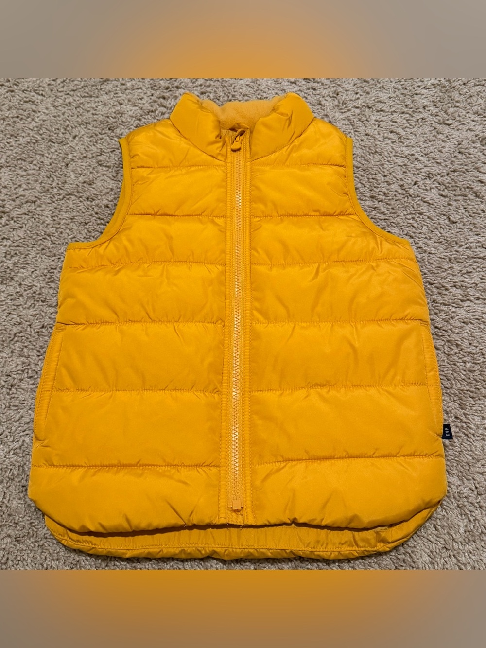Gap ColdControl Yellow Puffer Vest Size 5Y Water Resistant Insulated Zip